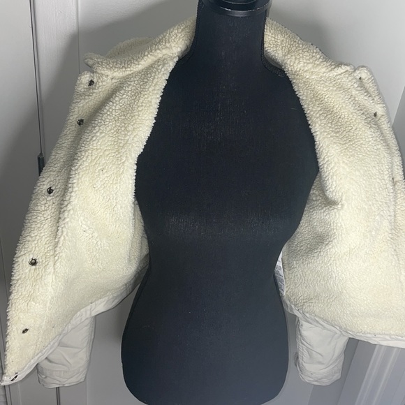 Levi’s Cream Denim Fleece Lined Jacket Size M - Picture 6 of 11